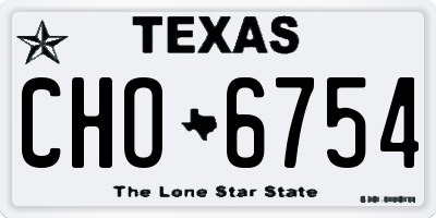 TX license plate CHO6754