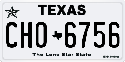 TX license plate CHO6756
