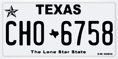 TX license plate CHO6758