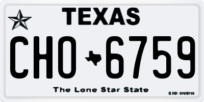 TX license plate CHO6759