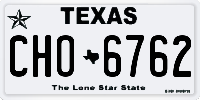 TX license plate CHO6762