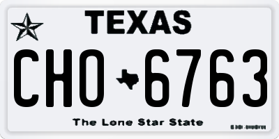TX license plate CHO6763