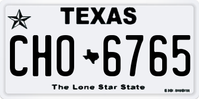 TX license plate CHO6765