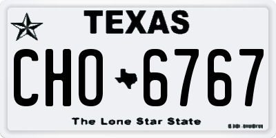 TX license plate CHO6767