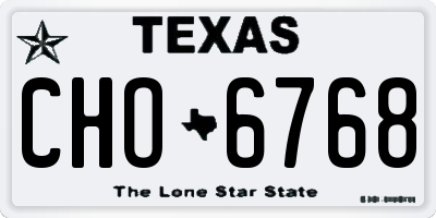 TX license plate CHO6768