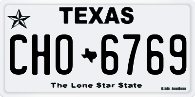 TX license plate CHO6769