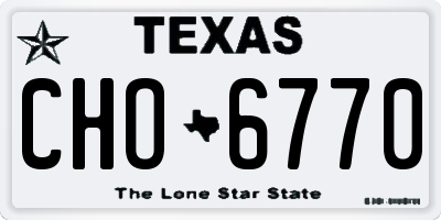 TX license plate CHO6770