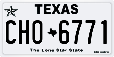 TX license plate CHO6771