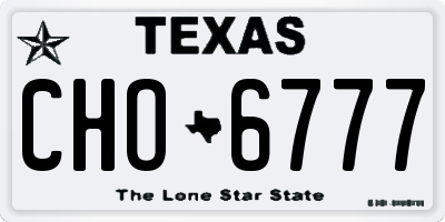 TX license plate CHO6777