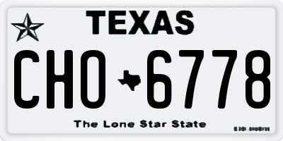 TX license plate CHO6778