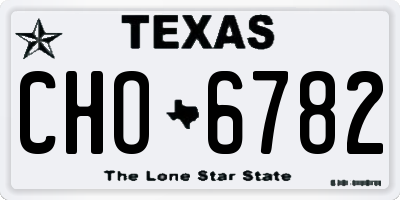 TX license plate CHO6782