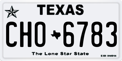 TX license plate CHO6783
