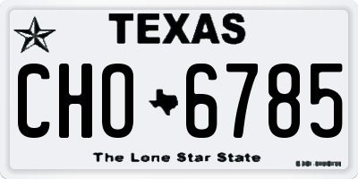 TX license plate CHO6785