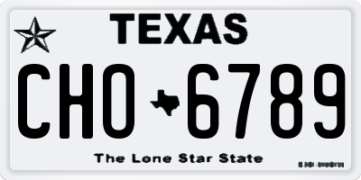 TX license plate CHO6789