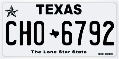 TX license plate CHO6792