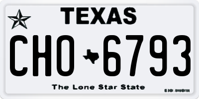 TX license plate CHO6793