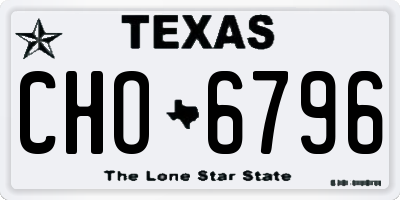 TX license plate CHO6796