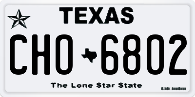 TX license plate CHO6802
