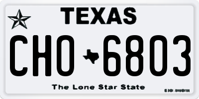 TX license plate CHO6803