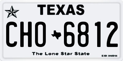 TX license plate CHO6812