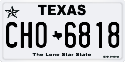 TX license plate CHO6818