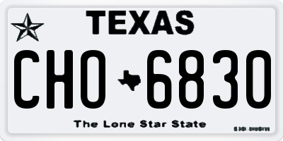 TX license plate CHO6830