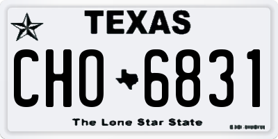 TX license plate CHO6831