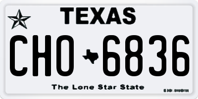 TX license plate CHO6836