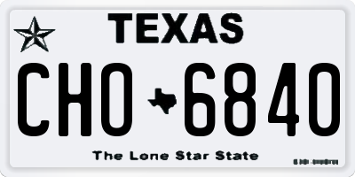 TX license plate CHO6840