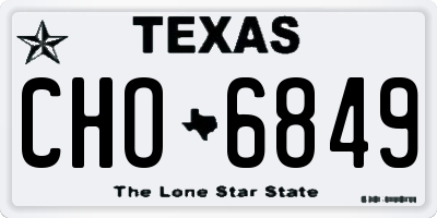 TX license plate CHO6849