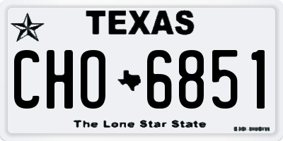TX license plate CHO6851