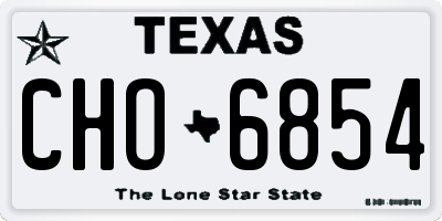 TX license plate CHO6854