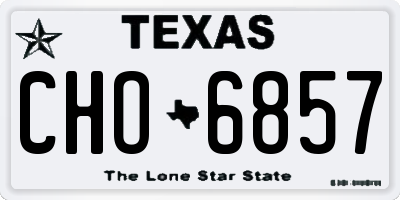 TX license plate CHO6857