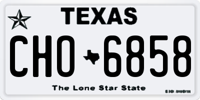 TX license plate CHO6858