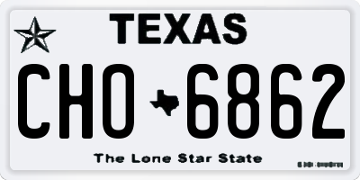TX license plate CHO6862