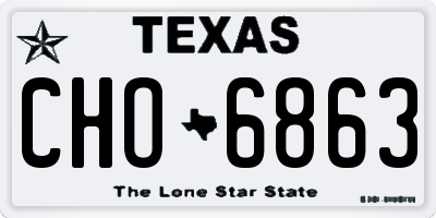 TX license plate CHO6863