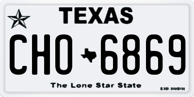 TX license plate CHO6869