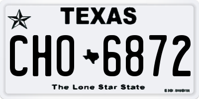 TX license plate CHO6872