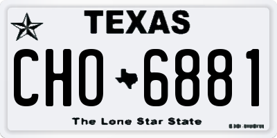 TX license plate CHO6881