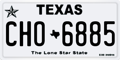 TX license plate CHO6885