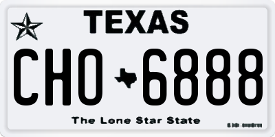 TX license plate CHO6888