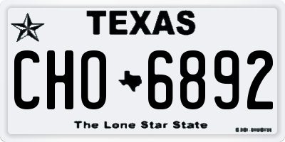 TX license plate CHO6892