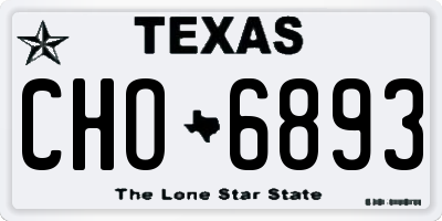 TX license plate CHO6893