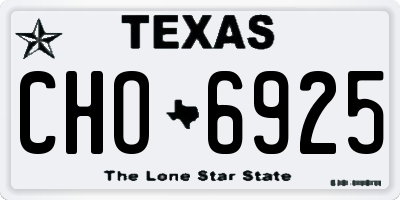 TX license plate CHO6925