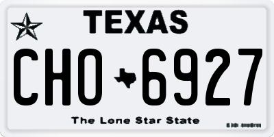 TX license plate CHO6927