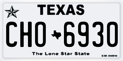 TX license plate CHO6930