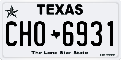 TX license plate CHO6931