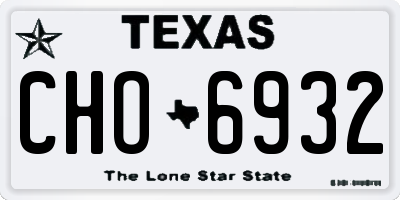 TX license plate CHO6932
