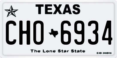 TX license plate CHO6934