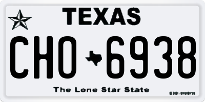 TX license plate CHO6938